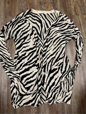 Ellison black and white zebra print cardigan